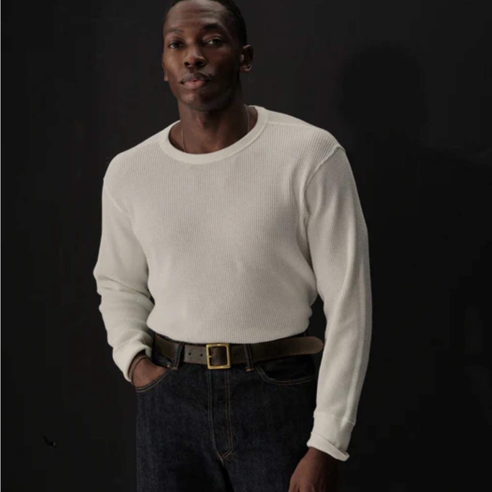 Buck Mason Toughknit Thermal Long Sleeve Crew shirt. - Picture 2 of 8